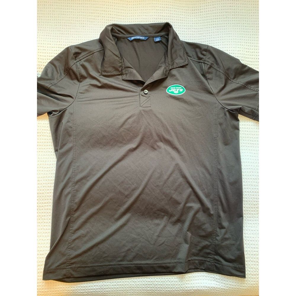 New York Jets Mens Large Black Performance Polo‎ Football NFL